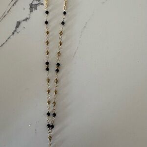 Elegant Gold and Black Beaded Necklace